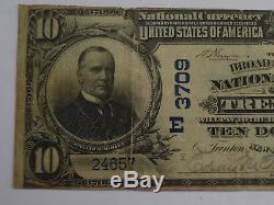 1902 5 $ Note De La Banque Nationale Broad Street, Trenton, New Jersey, Grande Note, Vg +