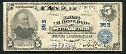 1902 $5 Première Banque Nationale À Pittsburgh, Pa Monnaie Nationale Ch. #252