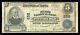1902 5 $ Première Banque Nationale De Pittsburgh Cinq Dollars Sceau Bleu Devise Nationale