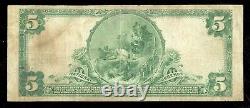 1902 5 $ Première Banque Nationale de Pittsburgh Cinq Dollars Sceau Bleu Devise Nationale