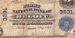 1902 $5 Première banque nationale Note Monnaie Beloit Kansas Circulée Très bon Vg