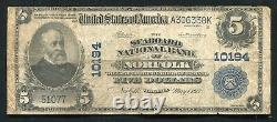 1902 $ 5 Seaboard National Bank Of Norfolk, Va Monnaie Nationale Ch. #10194