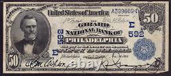 1902 50 $ Girard National Bank Note Monnaie Philadelphie Pennsylvanie Pmg Vf 20