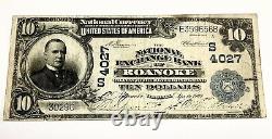 1902 Banque Nationale Monnaie Note Roanoke Virginia