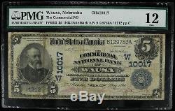 1902 Commercial Banque Nationale Wausa Nebraska 5 Monnaie Note Note Pmg Cert 12 (002)