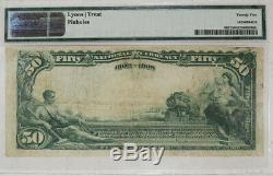 1902 Db 50 $ La Banque Nationale Omaha Note Devise Nebraska Pmg Very Fine 25 (907)
