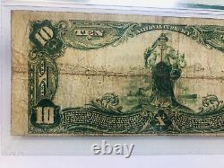 1902 Grand $10 DIX Dollars Note Monnaie Nationale Kenosha Wisconsin Banque Pmg 15