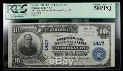 1902 La Banque Nationale Du Comté D'otoe De La Ville De Nebr $ 10 Pcgs De Monnaie Nationale 58 Ppq