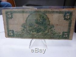 1902 La Banque Nationale Peoples De Los Angeles # 12755 Monnaie Nationale 5 $ Note
