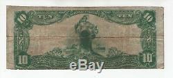 1902 Pb 10 $ First National Bank Note Devise Alpine Texas Grande Taille Circ Fine