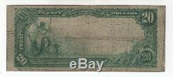 1902 Pb 20 $ Cedar Rapids Iowa National Bank Note Devise Circ Fine (577)