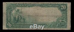 1902 Pb 20 $ Cedar Rapids Iowa National Bank Note Devise Circ Fine (577)
