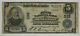 1902 Pb $ 5 Banque Nationale Note Monnaie Bridgeport Connecticut Circ Fin + (875h)