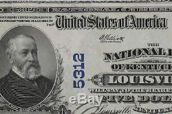 1902 Pb $ 5 Banque Nationale Note Monnaie Louisville Kentucky Choix Vf + Plus (870)