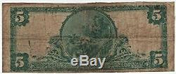 1902 Pb $ 5 Union Banque Nationale Houston Texas Billet De Banque National Amende