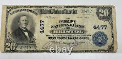 1902 Plain Back 20 $ Monnaie Nationale La Banque Nationale De Bristol, Va