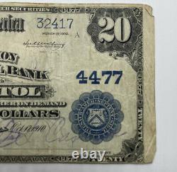 1902 Plain Back 20 $ Monnaie Nationale La Banque Nationale De Bristol, Va