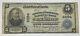 1902 Plain Back $5 Monnaie Nationale La Banque Nationale De Winchester, Va Ch# 6084