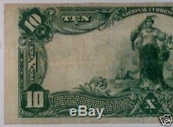 1902 Rare Banque Nationale De 10 $ De K. C, Mo (stockyards). Vf / Xf 1/15 Connu