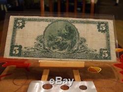 1902 Série 5 $ Monnaie Nationale, Vf +, Ch # 12352, Liberté Banque Nationale À New York
