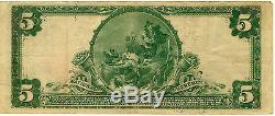 1902 Series National Currency La Première Banque Nationale D'albion IL $ 5 Note