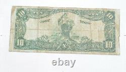 1908 10 $ Commercial Nat'l Bank Of Raleigh Monnaie Nationale Grande Note 0930