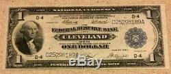1914 $ 1one Monnaie Dollar National, Federal Reserve Bank Cleveland Ohio