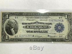 1918 $ 1 En Monnaie Nationale Réserve Fédérale Américaine Chicago Fr-727 Nice Xf
