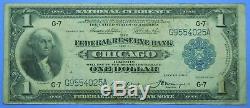1918 $ 1 Grande Taille Note De La Monnaie Nationale Banque Centrale De Réserve De Chicago