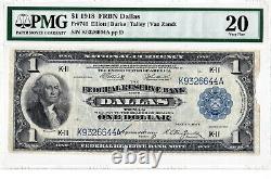 1918 $1 Monnaie Nationale Banque De Réserve Fédérale Note Frbn Dallas Texas Tx (key)