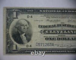 1918 $1 National Currency Bank Note Frn Bank Of Cleveland Oh. Seril 6 Chiffres #