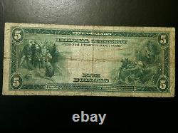 1918 $5 $ Kansas City F Note De La Réserve Fédérale Banque Nationale Frbn Monnaie