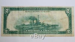 1918 Battleship $ 2 Banque De La Réserve Fédérale De New York Remarque Monnaie Nationale