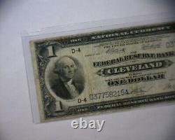 1918 Un Dollar 1 $ Cleveland, Ohio Banque Nationale Monnaie Réserve Fédérale Note