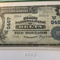 1920 Colorado $10 Monnaie Nationale Première Banque Nationale De Delta Co, Pcgs