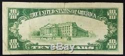 1929 10,00 $ Monnaie Nationale De L'ancienne Banque Nationale De Waupaca, Wisconsin