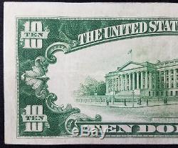 1929 10,00 $ Monnaie Nationale, La Banque Nationale Mccartney De Green Bay, Wi