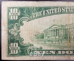 1929 10,00 $ Nat'l Currency, La Ville Banque Nationale De Council Bluffs, Iowa