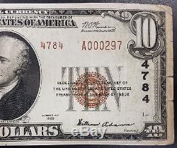 1929 $ 10.00 Nat'l Currency, Type 2, La Première Banque Nationale De Denison, Iowa
