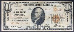 1929 10 $ Banque Nationale Des Emporia, Virginie Monnaie Nationale