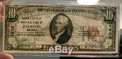 1929 10 $ Banque Nationale Monnaie De La Charte Jackson Michigan 1533 Projet De Loi / Note