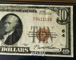 1929 $10 Billet De Banque En Monnaie Nationale First Wisconsin National Bank Of Milwaukee