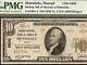 1929 $ 10 Dollar Bill Honolulu Hawaii National Bank Brown Seal Note Devise Pmg