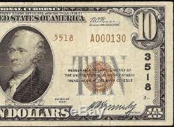 1929 $ 10 Dollar Pomona California Banque Nationale Note Monnaie Money Charter 3518
