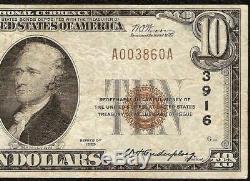 1929 10 $ Dollar Washington Park Chicago Banque Nationale Note Monnaie Billets