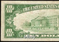 1929 10 $ Dollar Washington Park Chicago Banque Nationale Note Monnaie Billets