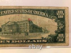 1929 $10 États-unis Nat. Bank Galveston Texas National Currency 12475 Type 2