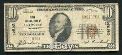 1929 10 $ First National Bank Of Crowley, La Monnaie Nationale Ch. # 12523