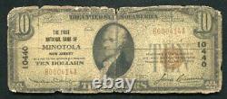 1929 10 $ La First National Bank Of Minotola, Nj Monnaie Nationale Ch. # 10440