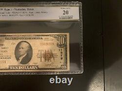 1929 $10 La Première Banque Nationale De Mercedes Texas Rare Monnaie Nationale